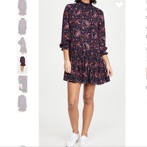 Rebecca Taylor La Vie Madeline Paisley Crepe Mini Dress Size XS